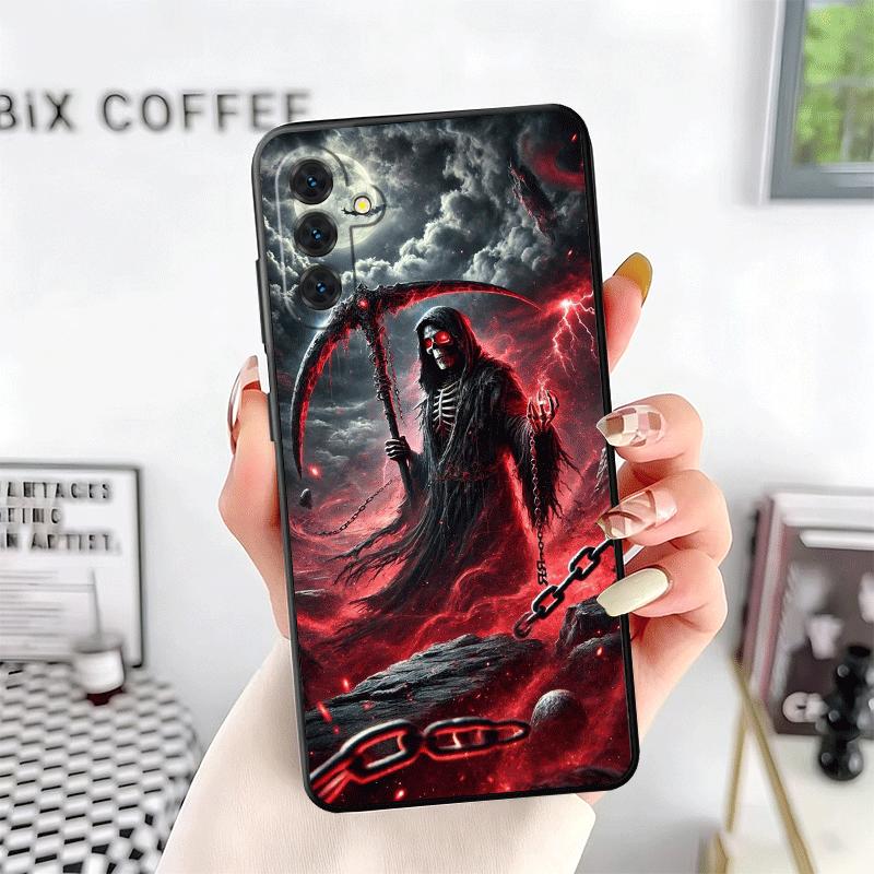 Death Grim Reaper Skull Scythe Soft Phone Case for Samsung A17 A37 A57 A16 A26 A36 A56 A15 A25 A35 A55 A14 A24 A34 A54 A13 A23 A