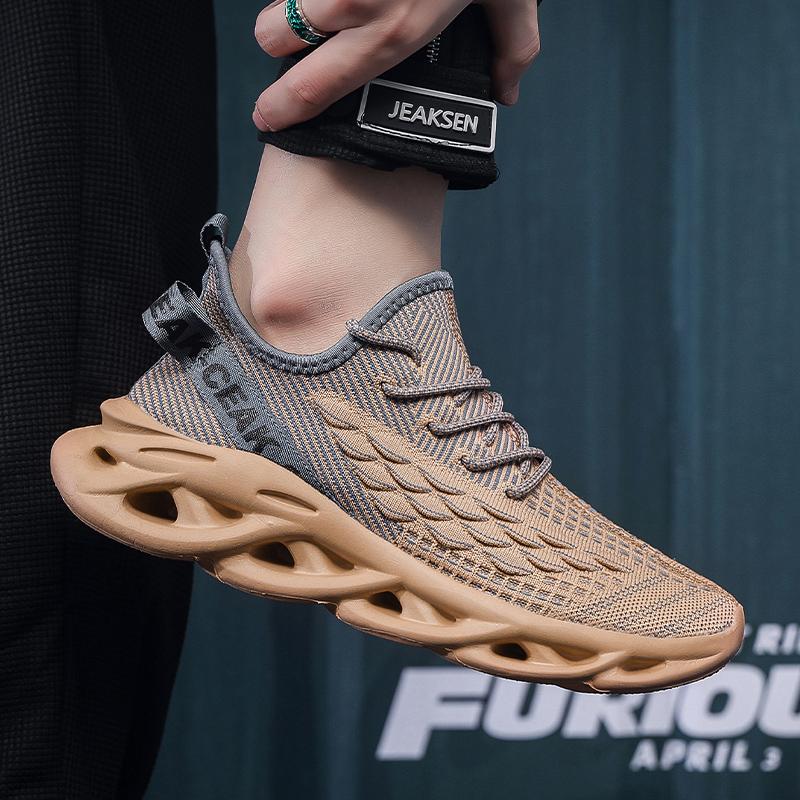 39-48 Men's Ultra-light Running Shoes Casual Sports Shoes Fish Scales Large Size Fitness Tennis Shoes