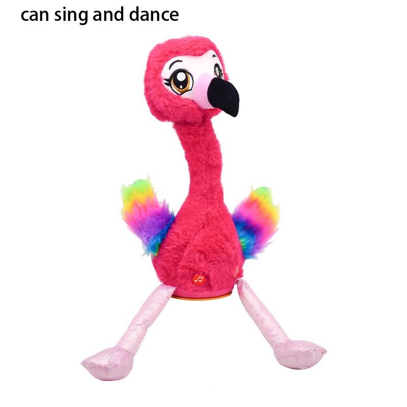 Talking And Singing Flamingo Plush Toy Interactive Birthday Gift