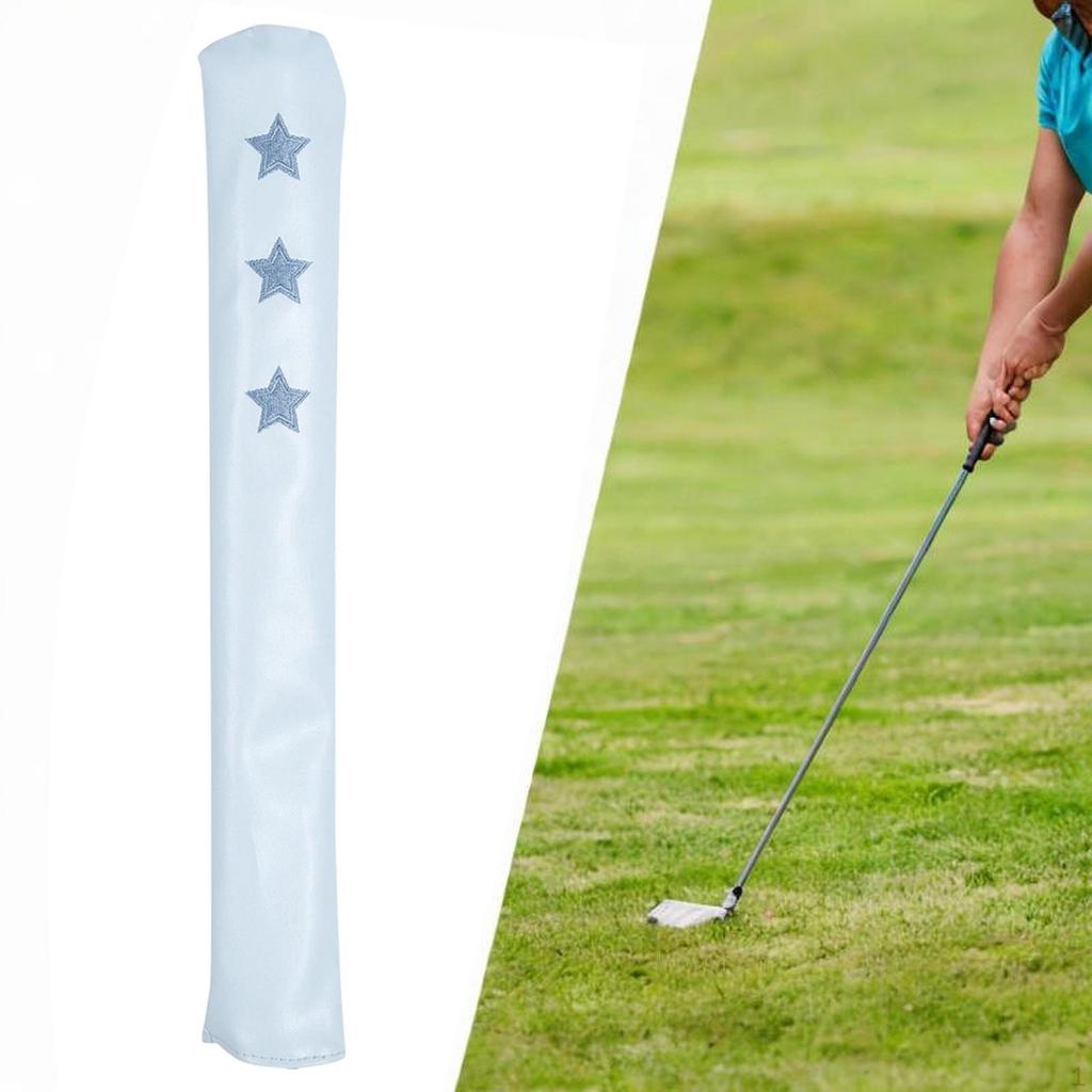 PU Leather Golf Alignment Rod Cover 13.4x2inch Accessories Star Pattern with Velvet Interior