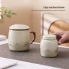 Ru Kiln Chinese Style Ceramic Tea Cup with Lid & Filter - Large Capacity Office Mug Business Gift