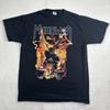 VTG Manowar Triumph Of Steel Black Graphic Short Sleeve Band Shirt Men's Large Unisex T-Shirt