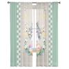 Ostern Plaid Bunny Eier Kaninchen Tüll Vorhänge für Wohnzimmer Schlafzimmer Voile Sheer Vorhang Fenster Wohnkultur Vorhänge