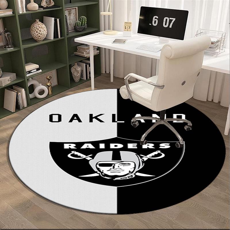 Las Vegas Raiders Round Rug for Livingroom,Bedroom, Palyroom, Chair Rug, Area rug, Circle Carpet, Large Size Fan Christmas gift