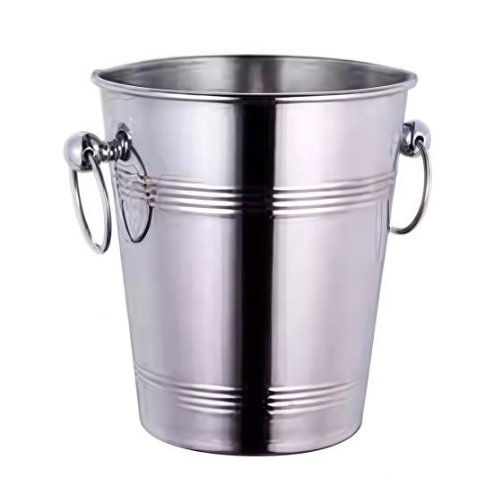 Stainless Steel Ice Bucket for Wine Champagne 2/5L Heavy-Duty Insulated Wine Cooler for Bars Hotels Parties Rust-Proof Thickened Barrel