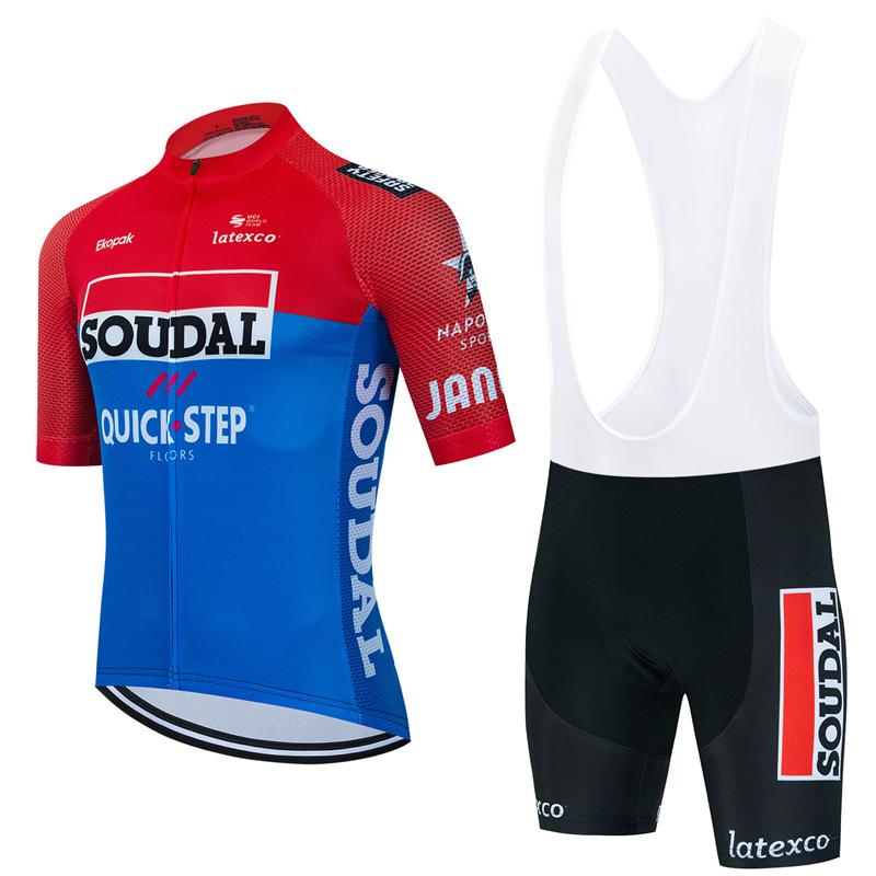 

2026 Quick Step Summer Breathable Men s Cycling Suit Mountain Bike Short Sleeve Strap Shorts Clothing M