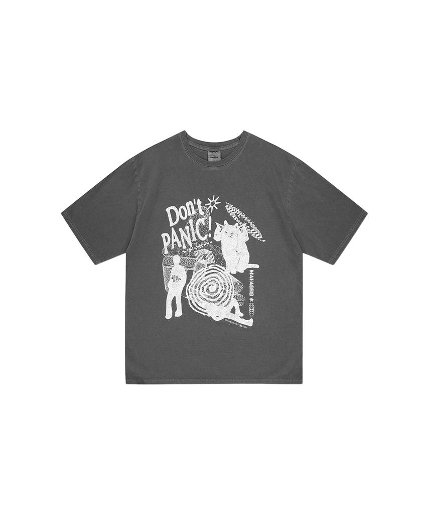 MAHAGRID Don’T Panic Pigment Tee Charcoal(Mg2Dmmt505A)