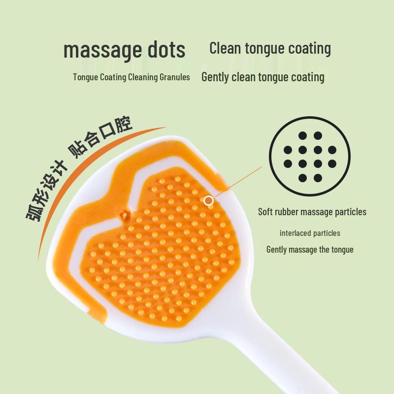 Shujie Soft Bristle Adult Tongue Scraper & Toothbrush, Macaron Couple Pack