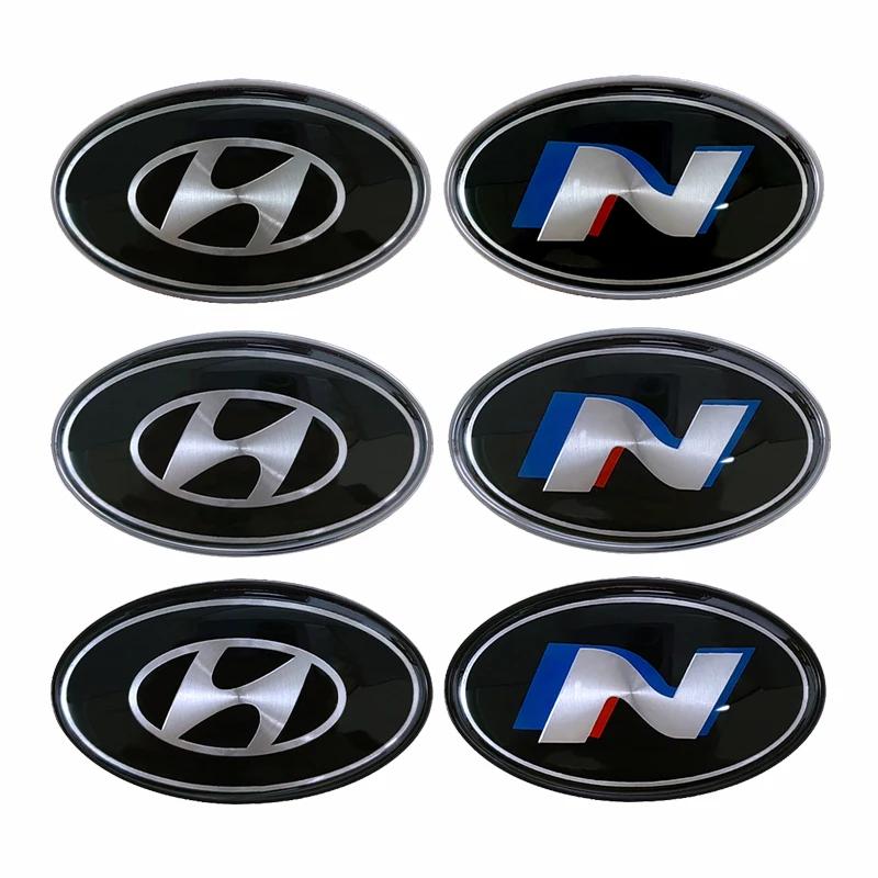 Aluminum Car Sticker for Hyundai Sonata Ix35 I20 Azera Elantra Accent Santa Fe Genesis Tiburon Tucson Solaris Front Rear Emblem b1