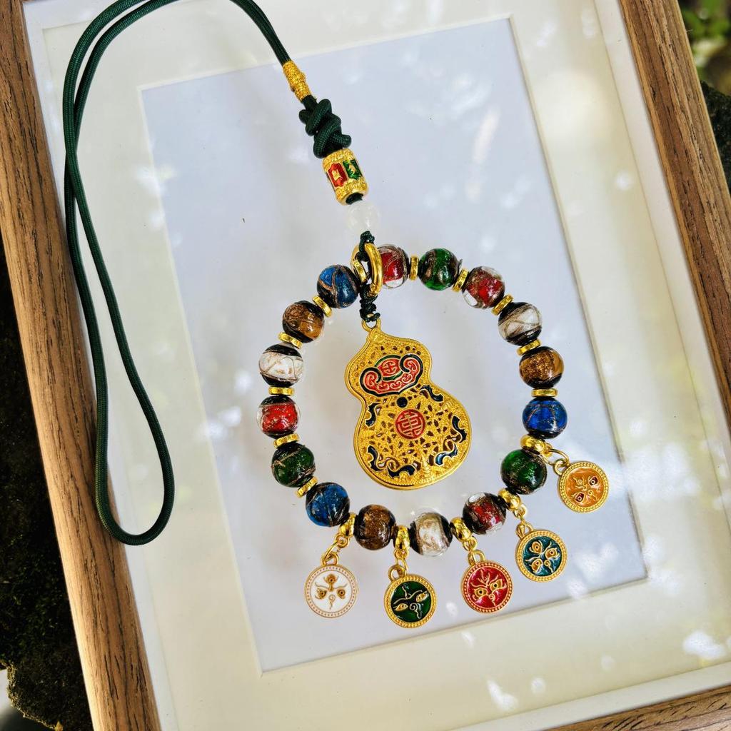 Pendentif de voiture Dieu de la richesse Lingyin Wulu de Hangzhou: Boulier Coloré pour Décoration de Véhicule Haut de Gamme, Symbolisant la Paix et la Fortune