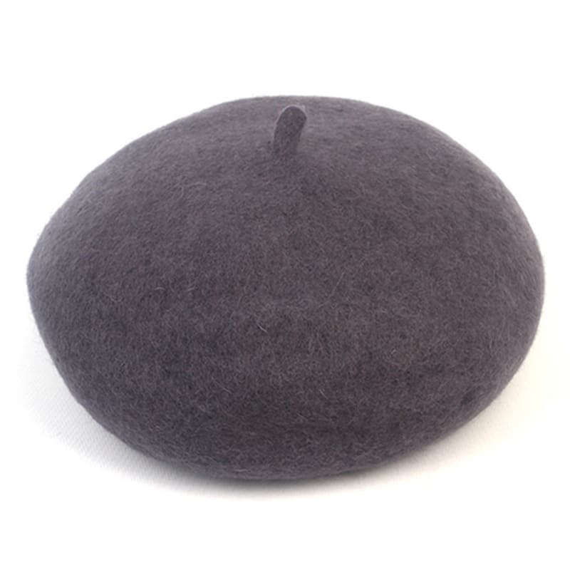 Universal chemistry Wool Dark Gray Bending Beret Beret