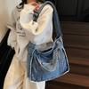 Ins Japanese Harajuku Girl Shoulder Messenger Bag Female Korean Retro Casual Versatile Handbag Denim Bag