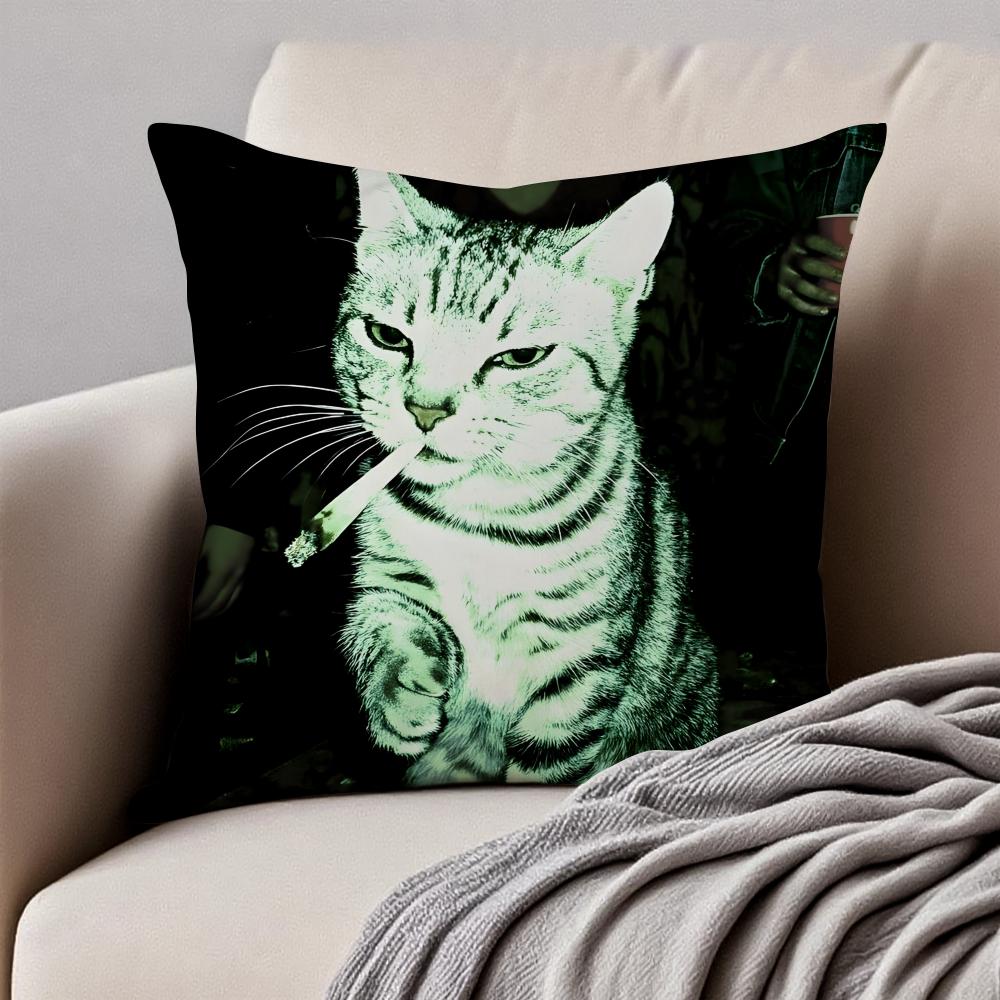 Interesting Animals Funny Cushion Cover Pillowcase Antidustmite Invisible Zipper Short Plush Sofa Cushion