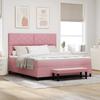 Box Spring Bed with Headboard Pink 200 x 180 cm Velvet