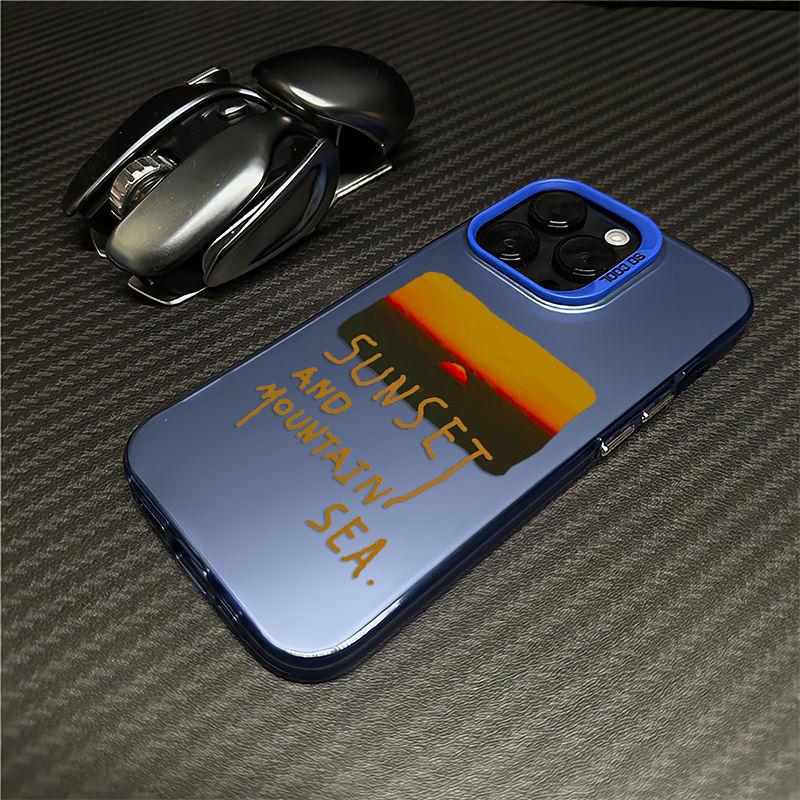 Sunset Illustration Drop-proof iPhone Case for 11, 12 Pro Max, 13, 14, 15 - Trendy and Creative Design
