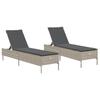 VidaXL Chaises longues avec coussins lot de 2 gris résine tressée 3261592