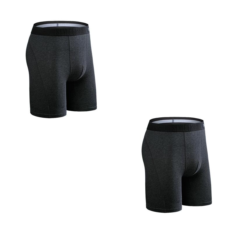BONITOS 2ks Dlouhé pánské kalhotky Ventilate Boxerky Spodní prádlo Pro muže Spodní kalhotky Jednobarevné