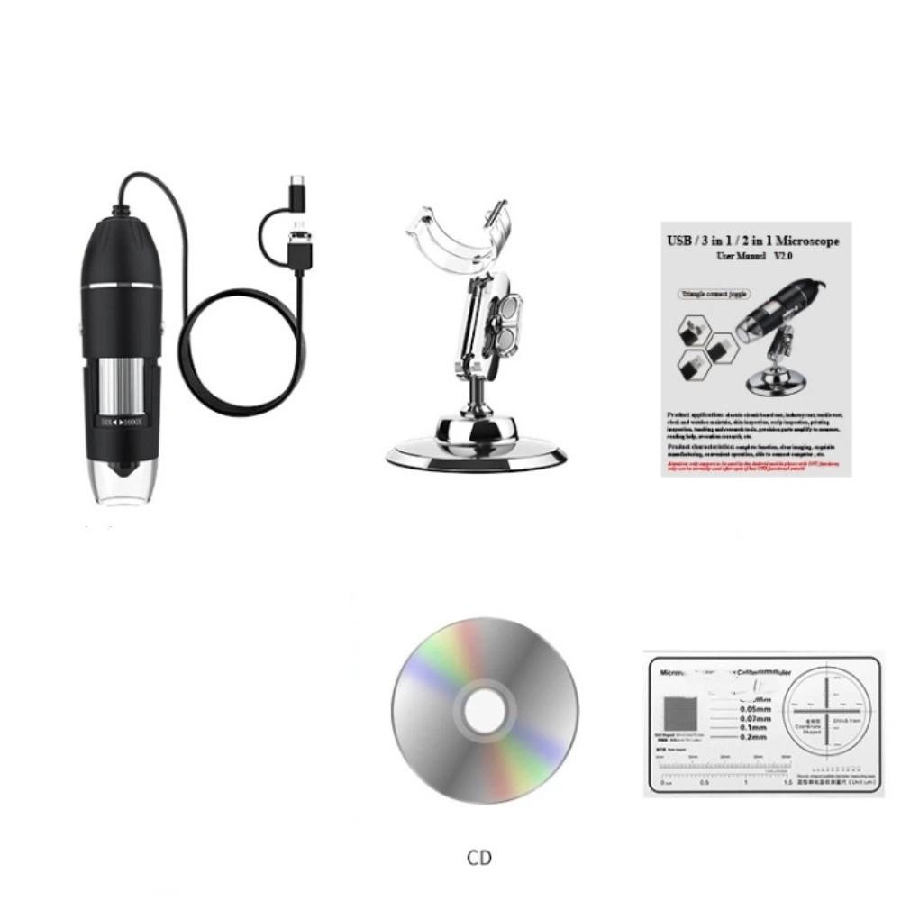 3 in 1 Handheld Electronic Microscope Portable LED Magnifier Microscopes Laboratory Use