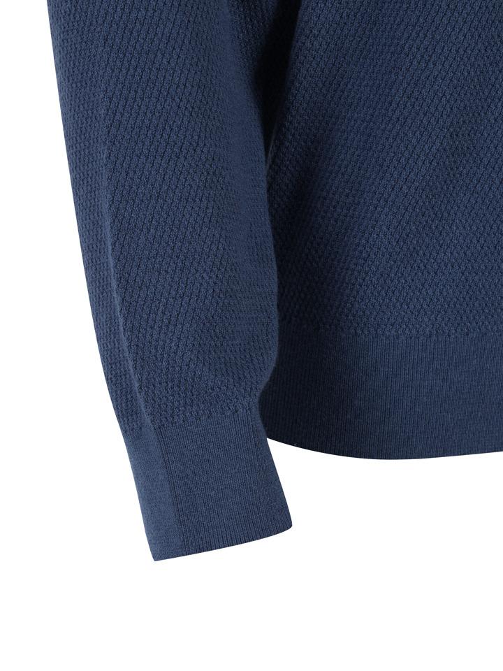 AND Z Men'S Merino Wool Fine Knit Collar Sweater_Bzf4Et1105Bl