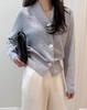 Women's 100% Wool V-Neck Cardigan - Soft, Loose Knit with Long Sleeves for Autumn/Winter 2026