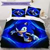 Sonic Cartoon Prints bedding, duvet cover and pillowcases, birthday gift (1 duvet cover + 2 pillowcases, pillow insert not included)JM014