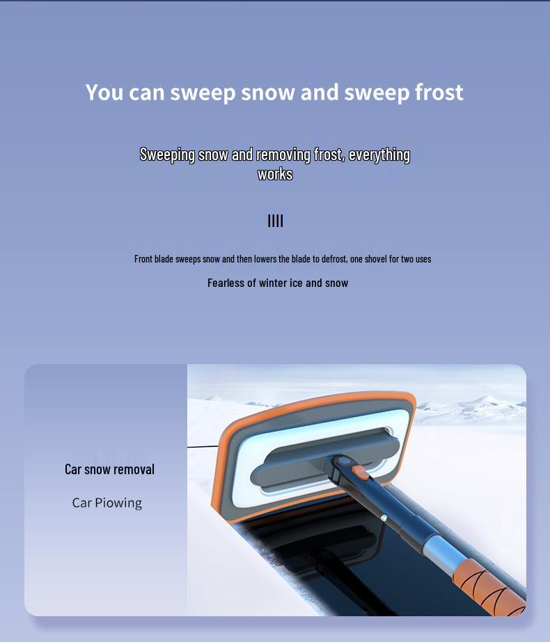 Dwufunkcyjna aluminiowa łopata śnieżna EVA do samochodu: Skutecznie usuwaj uparty lód i szron