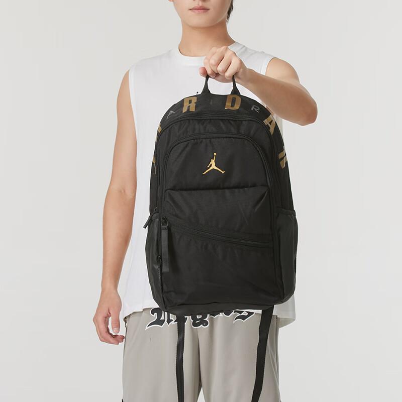 Jordan Large Capacity Sports Casual Versatile Polyester Backpack Medium Unisex Backpack Black JD2443001AD-001