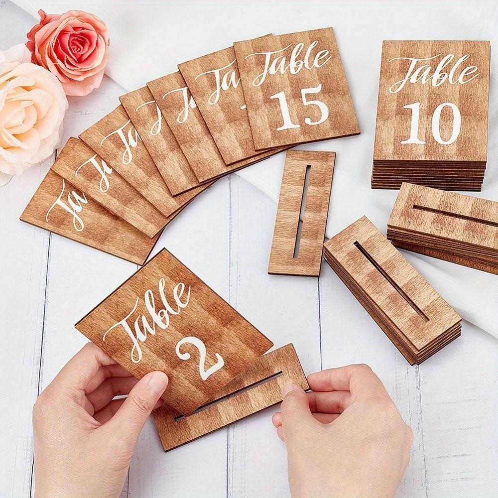 Double-Sided Wooden Table Markers Numbers 1-20 Table Number Signs  Dining Table