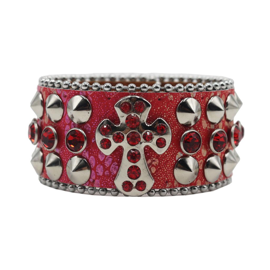 Amerikanisches Strassnietenarmband Armband Strasszubehör Punk Goth Personalisierter Schmuck