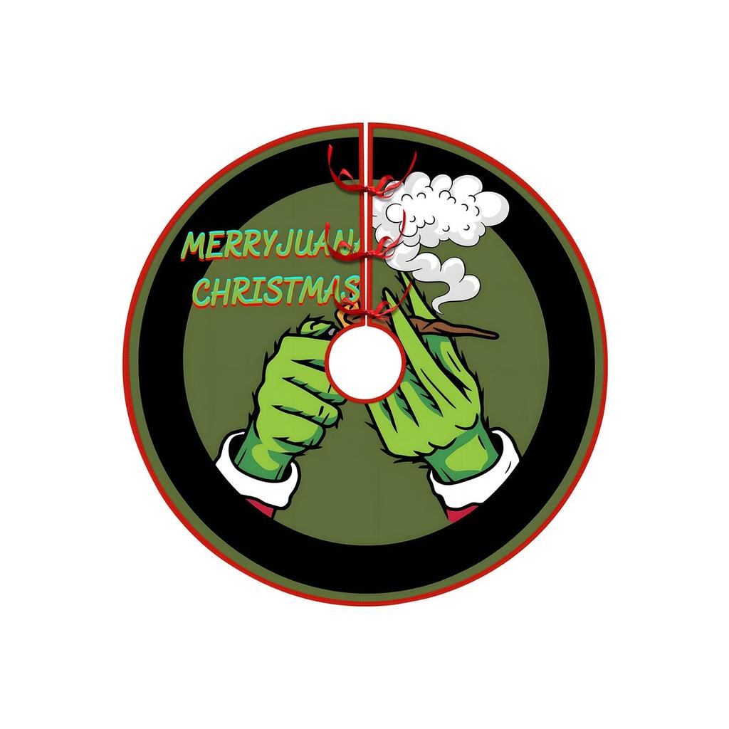 Christmas Tree Skirt Creative Exquisite Printing Santa Clauss Tree Bottom Decoration Christmas Supplies Ornaments