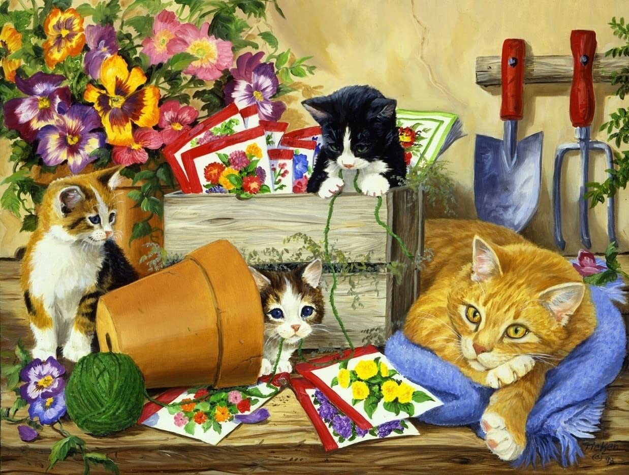 

Jigsaw puzzle 500 affordable fun and easy to and pieces, size, enjoy. (flowers cats)