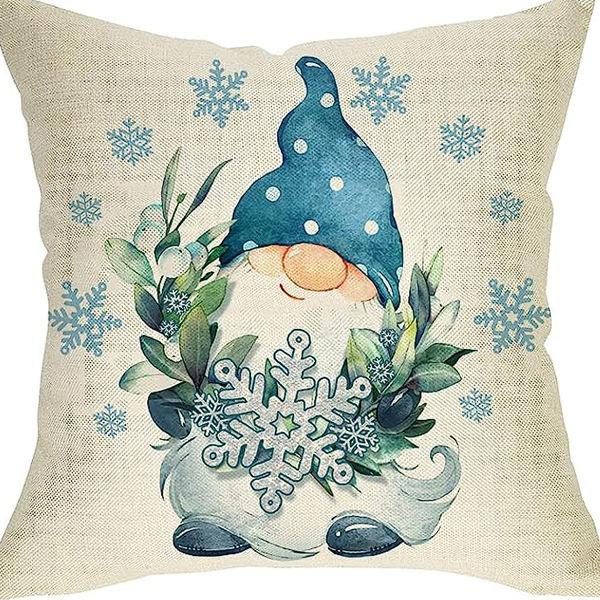 Nordic Christmas Snowman Pillowcase Linen Sofa Cushion Pillowcase New Style Christmas Pillowcase