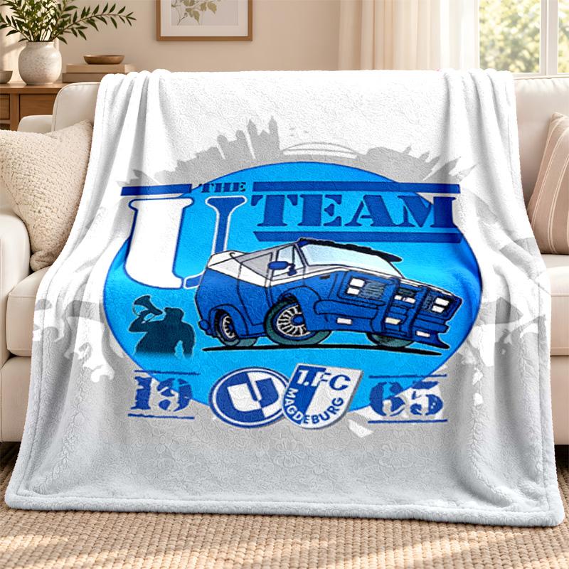 1.FC Magdeburg blanket Flannel Blanket Soft Cozy Plush Throw for Sofa Bed Lightweight Home Decoration Outdoor camping