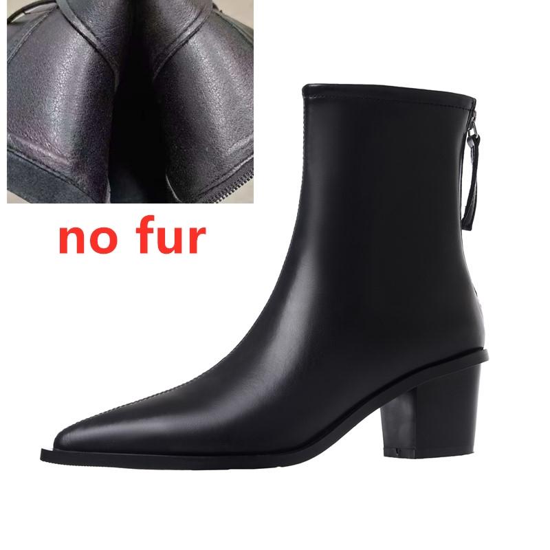 

Fashion AIYUQI Women s Ankle Boots Pointed Toe 2025 New Block Heel Women Boots Large Size Rear Zipper Female Short Boots 35