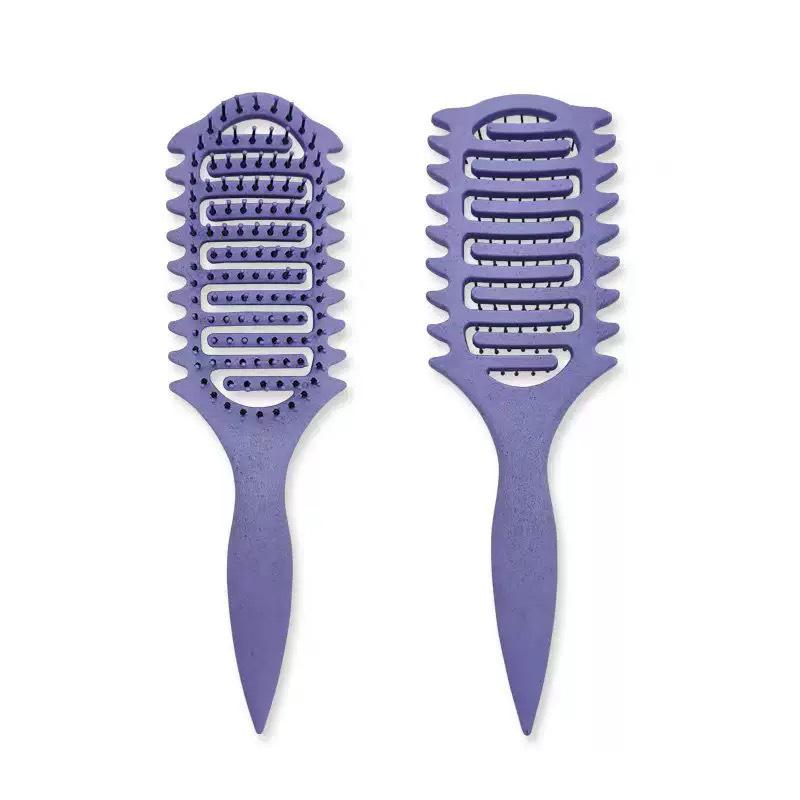 TEMU Curly Hollow Hairdressing Comb - Wheat Straw Bounce Comb фиолетовый
