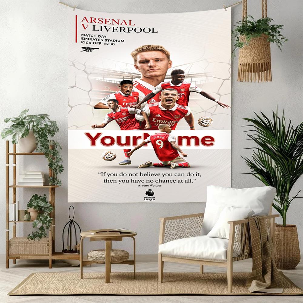 Arsenal Custom Your Name Wall Decor Tapestry Art For Pet Memorial Birthdaywedding Party Backdrop Family Gift