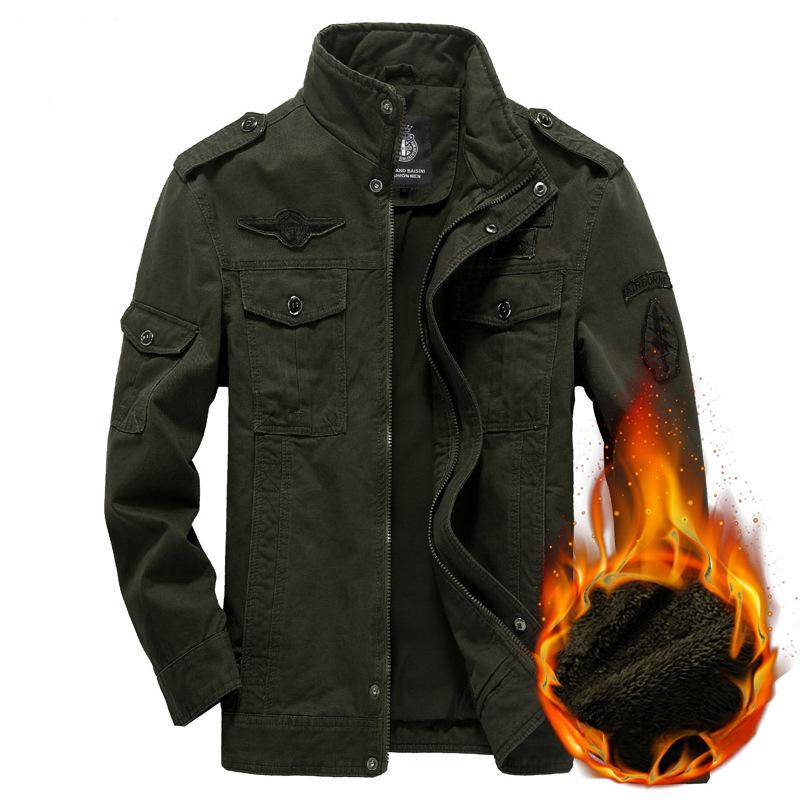 

Winter Men s Military Thickened Velvet Jacket, Workwear Large Size Slim Jacket, Pure Cotton Washed Top Trend 6XL