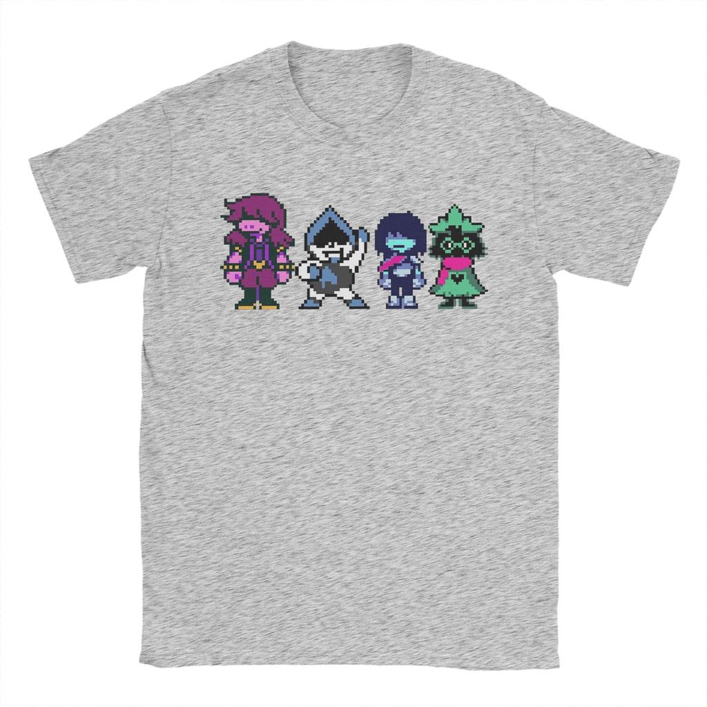 DELTARUNE MAIN CHARACTERS T-Shirt for Men  Vintage Pure Cotton Tees Crew Neck Short Sleeve T Shirts Gift Idea Clothing