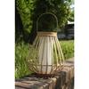 Solar Lamp - Marta - Beige - Natural Bamboo - Flame Effect Lighting - USB and Solar Charging