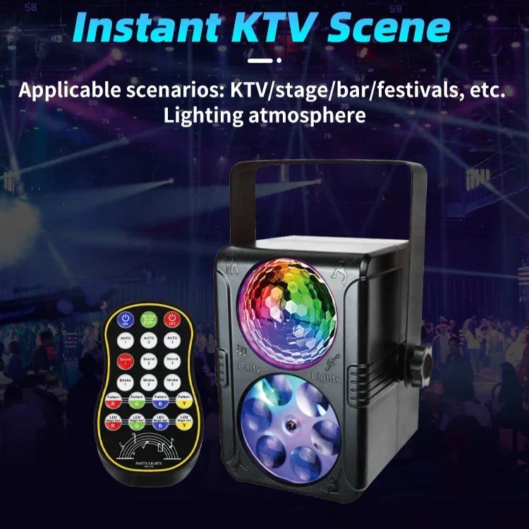 LED Laser Projection Stage Lighting RGBW DJ Disco MIni Party Lights Remote Control for Christmas Wedding Home Club Decoration