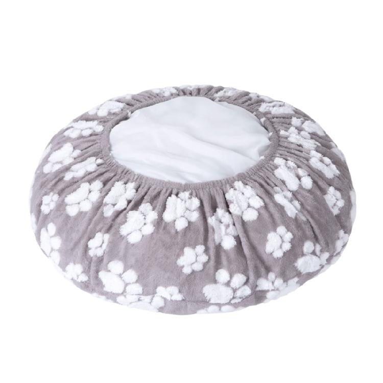 

Waterproof Round Pet Bed Cover Removable Washable Design For Dog Cats Polyester Season Use Comfortable Sleep S светло-серый