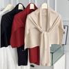 High-Quality Solid Color Women's Shawl: Versatile Spring/Autumn Outerwear, Decorative Knotting, Warm Neck Protection Scarf