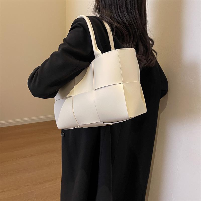 Borsa a Trama da Donna Primavera 2025 - Borsa a Spalla Versatile di Grande Capacità
