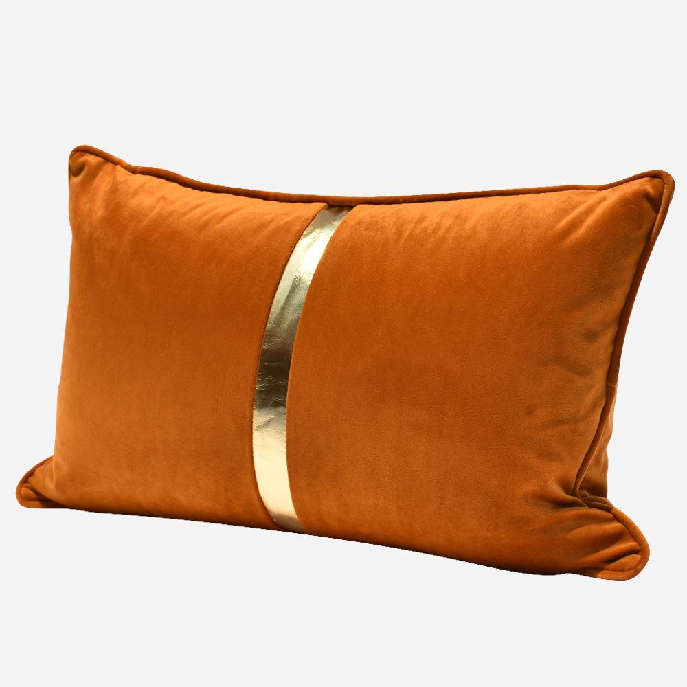 Классическая оранжевая наволочка с золотой полосой чехол для диванной подушки чехол для диванной подушки 450mm450mm 3959₽