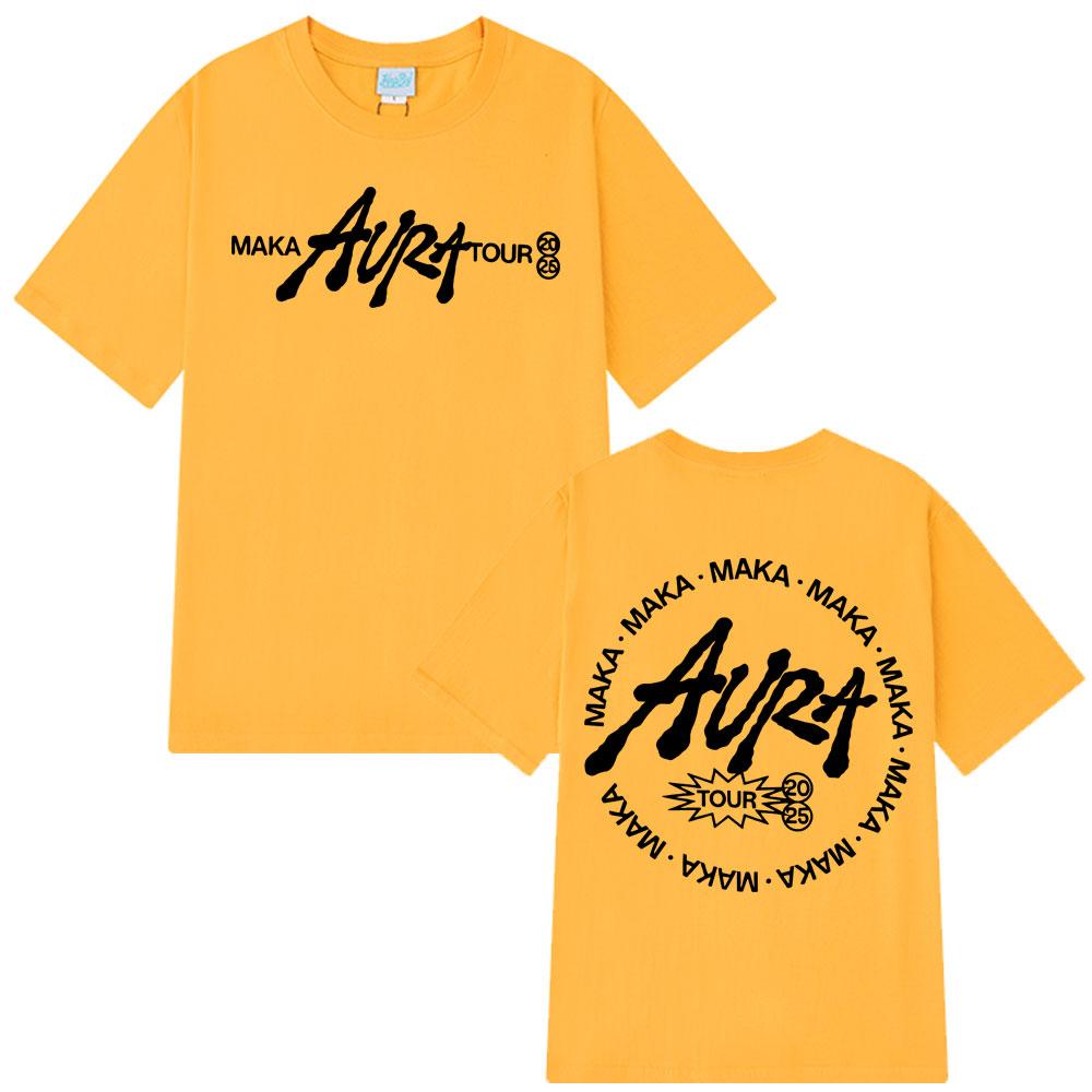 Rapper Maka Aura Tour 2025 Gothic Punk T Shirts Men Women Clothing Fashion Vintage T-shirts Casual Cotton Hip-hop Loose T Shirt