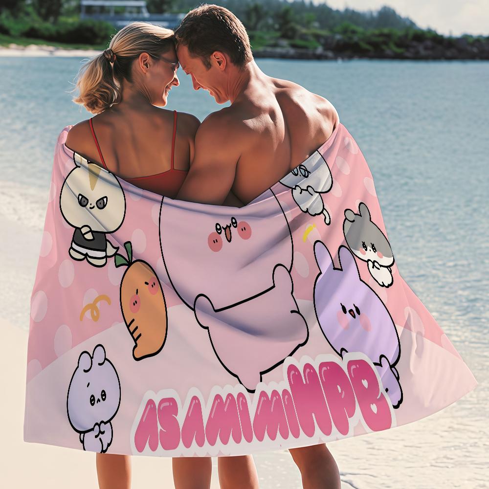 Cute Asamimichan Towel Yoga Gym Yoga Gym Lightweight Portable for Swimming Beach Travel Sports Accessories Sandproof