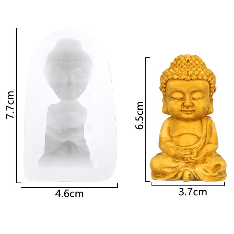 3D Buddha Candle Fondant Silicone Mold Molde Silicona Buda Aromatherapy Wax Craft Decorating Tools Resin Velas Making Supplies