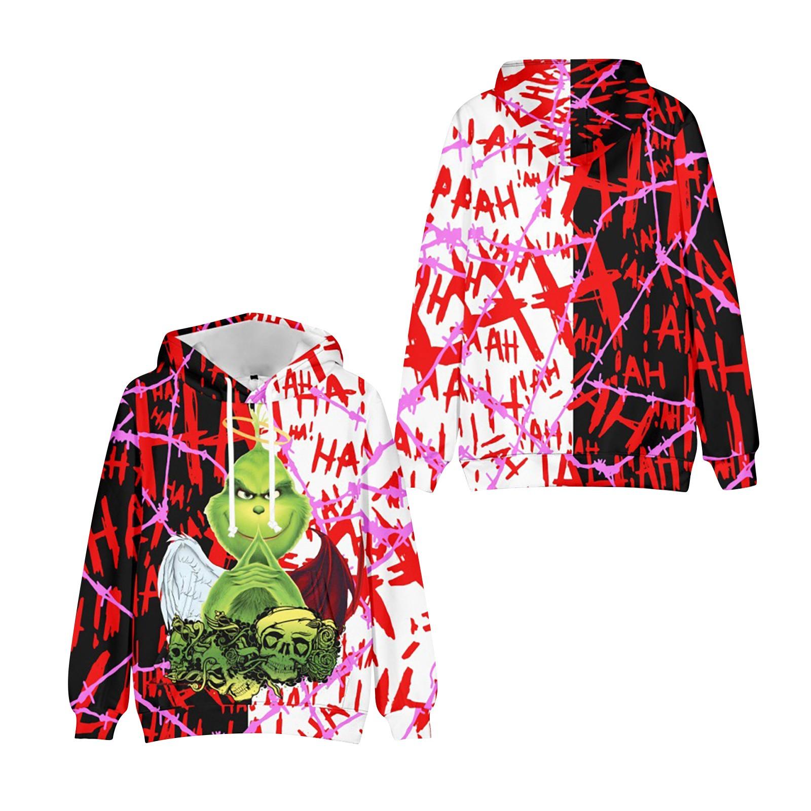 Рождественская зеленая 3D цифровая печать Повседневная толстовка с капюшоном Толстовка — фото 8