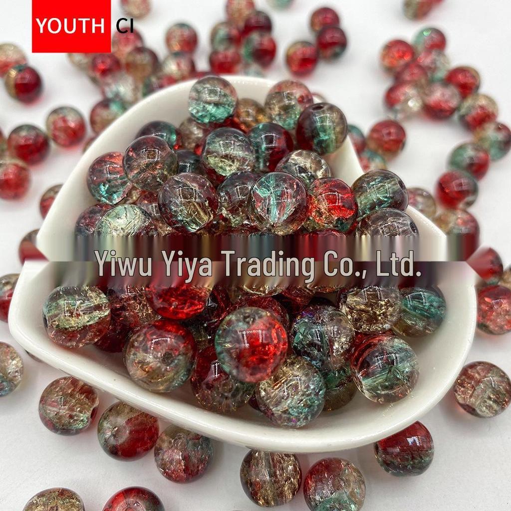 Koraliki z kryształowego szkła z glazurą crackle ice do samodzielnego tworzenia bransoletek i projektów przekładek