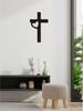 Black Metal Cross Wall Decor Christian Symbol for Living Room Bedroom Religious Belief Gift